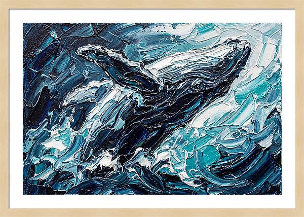 Whale Emerging From Waves