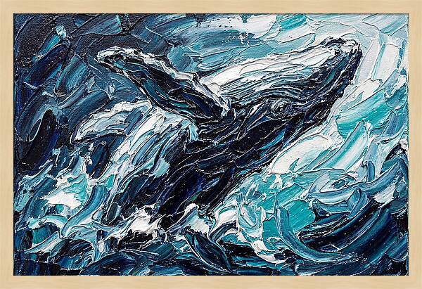 Whale Emerging From Waves