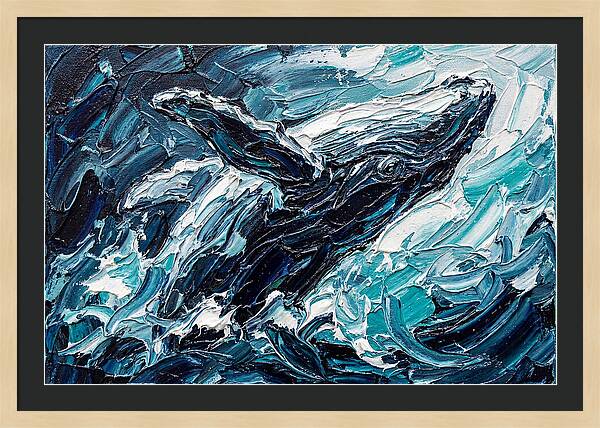 Whale Emerging From Waves