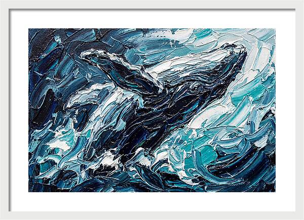 Whale Emerging From Waves