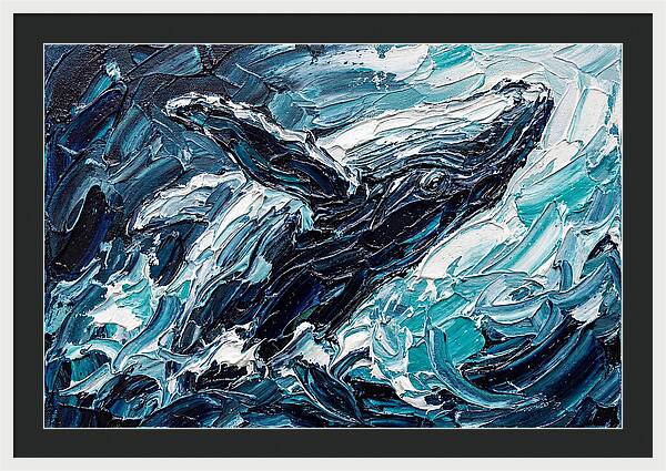 Whale Emerging From Waves