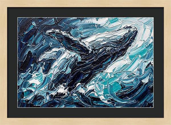 Whale Emerging From Waves