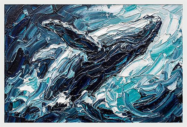 Whale Emerging From Waves
