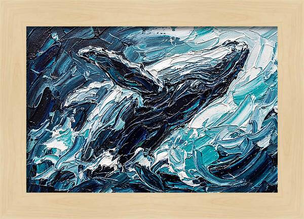 Whale Emerging From Waves