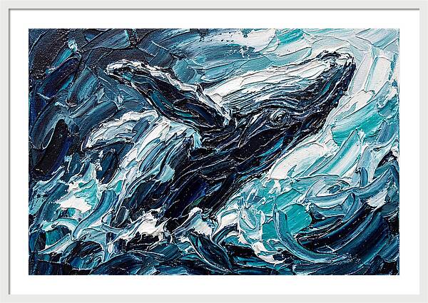 Whale Emerging From Waves