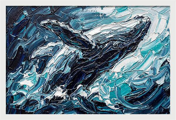 Whale Emerging From Waves