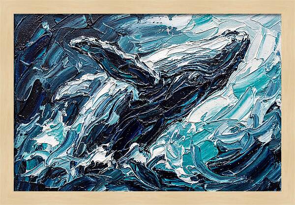 Whale Emerging From Waves