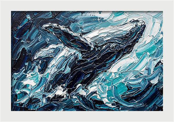 Whale Emerging From Waves