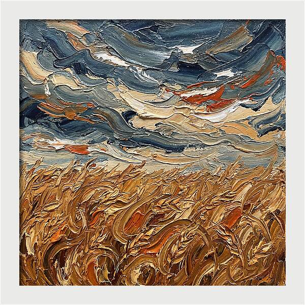 Wheat Field Under Dramatic Skies