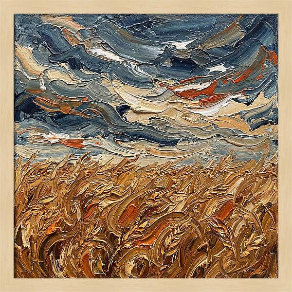 Wheat Field Under Dramatic Skies