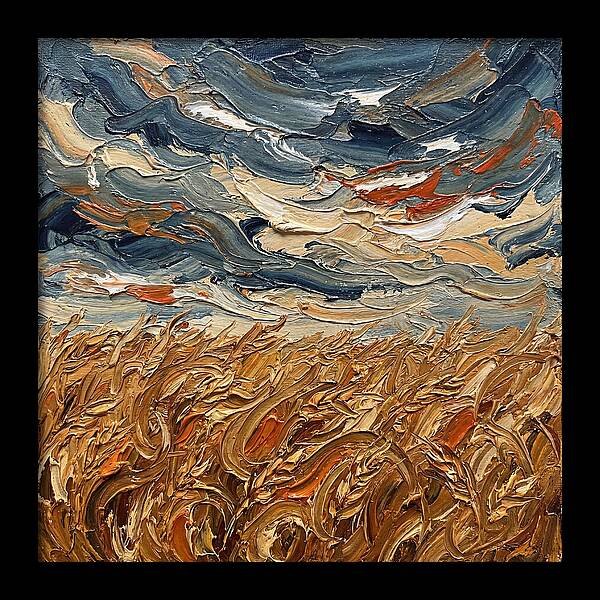Wheat Field Under Dramatic Skies