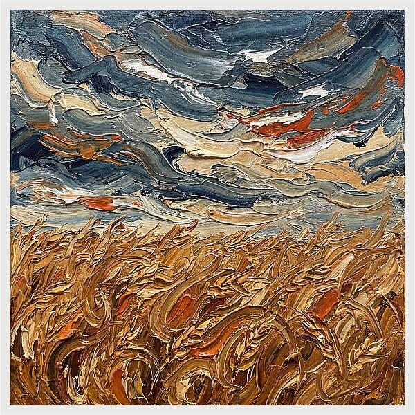 Wheat Field Under Dramatic Skies
