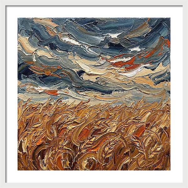 Wheat Field Under Dramatic Skies