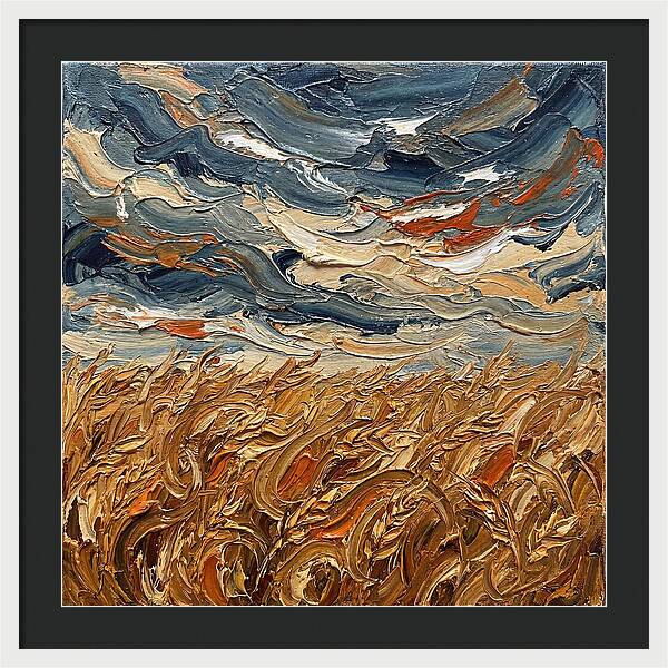 Wheat Field Under Dramatic Skies