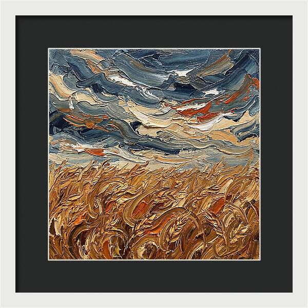 Wheat Field Under Dramatic Skies