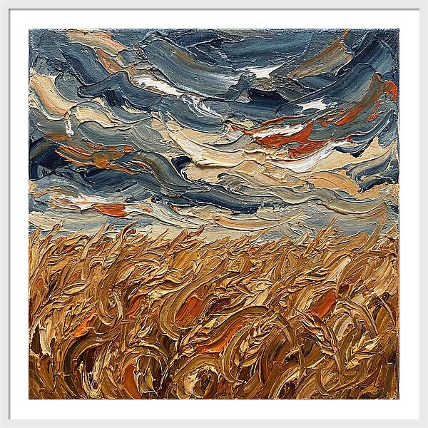 Wheat Field Under Dramatic Skies