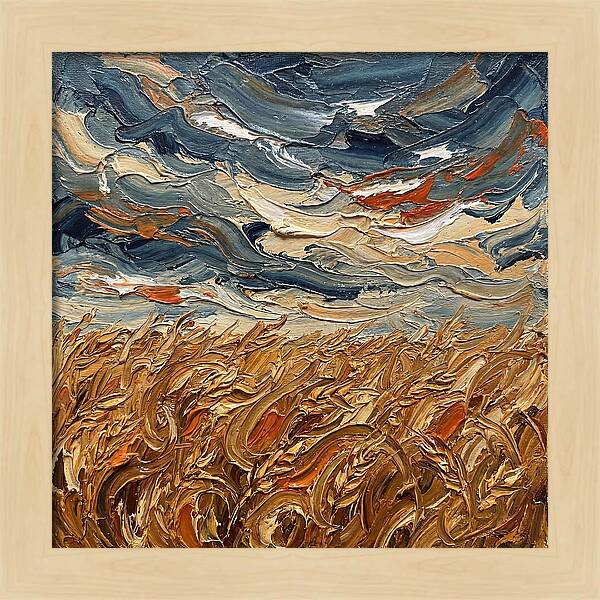 Wheat Field Under Dramatic Skies