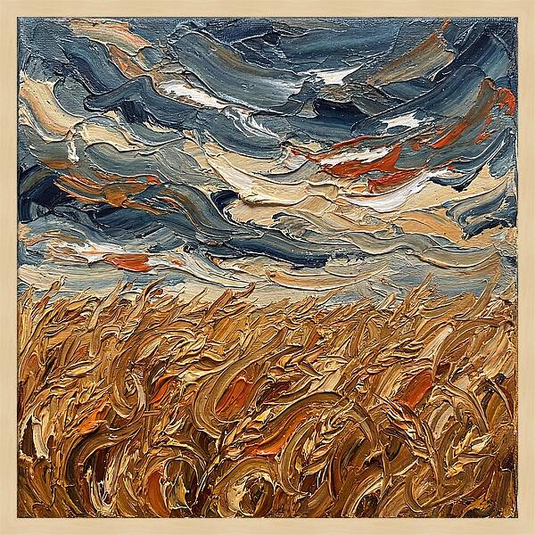 Wheat Field Under Dramatic Skies