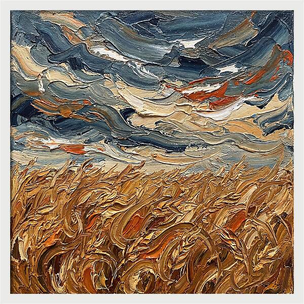 Wheat Field Under Dramatic Skies