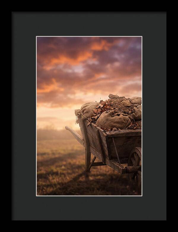 Wheelbarrow At Sunset