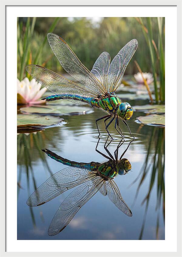 Whimsical Dragonfly Above Tranquil Waters