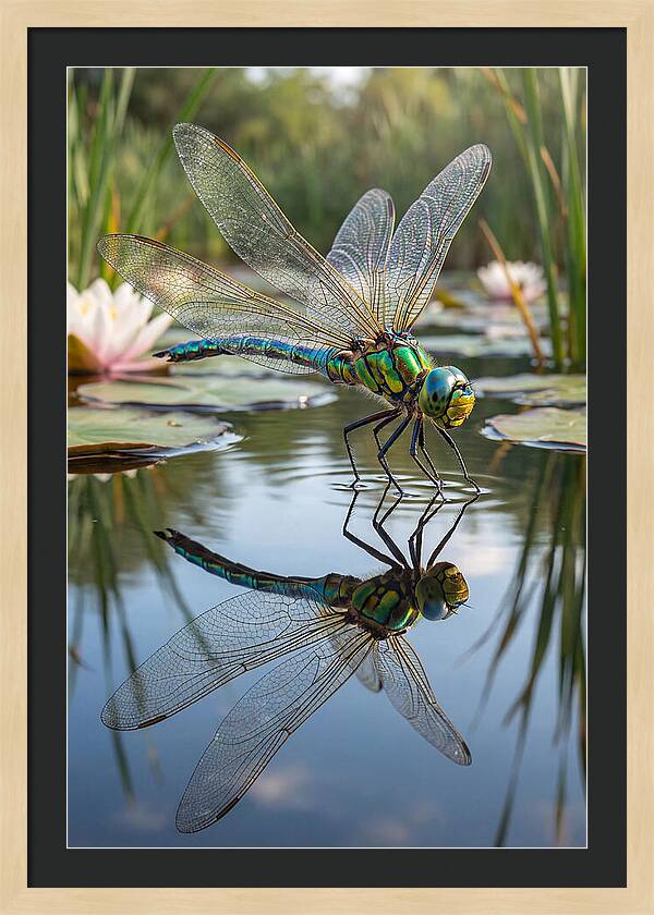 Whimsical Dragonfly Above Tranquil Waters