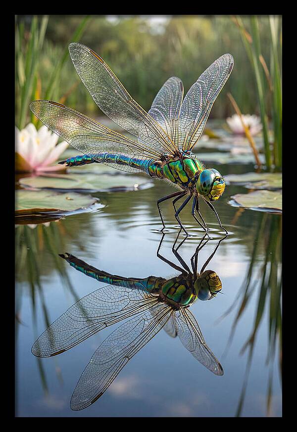 Whimsical Dragonfly Above Tranquil Waters