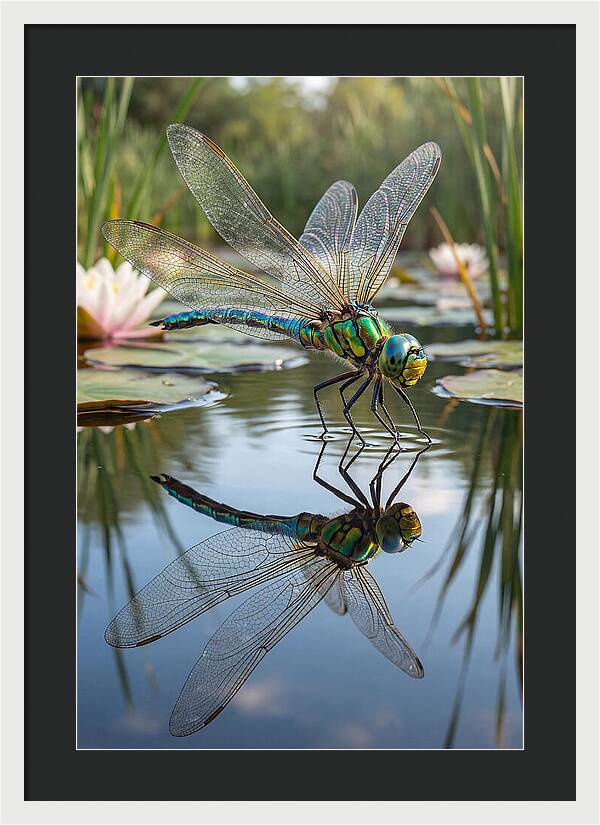Whimsical Dragonfly Above Tranquil Waters