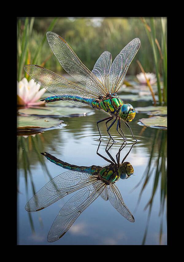Whimsical Dragonfly Above Tranquil Waters