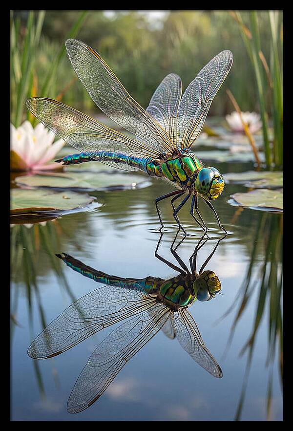 Whimsical Dragonfly Above Tranquil Waters