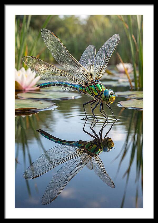Whimsical Dragonfly Above Tranquil Waters