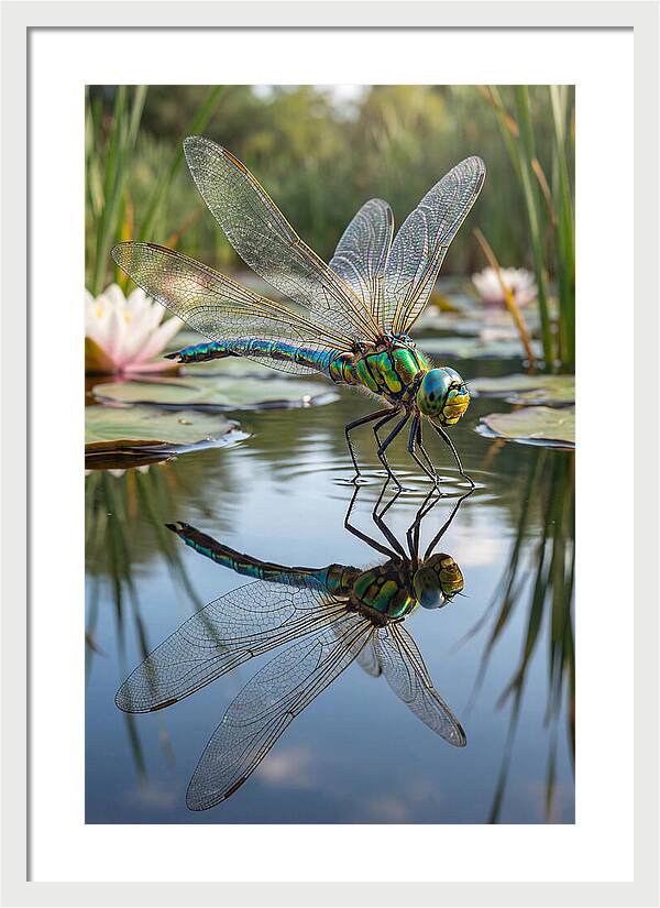 Whimsical Dragonfly Above Tranquil Waters