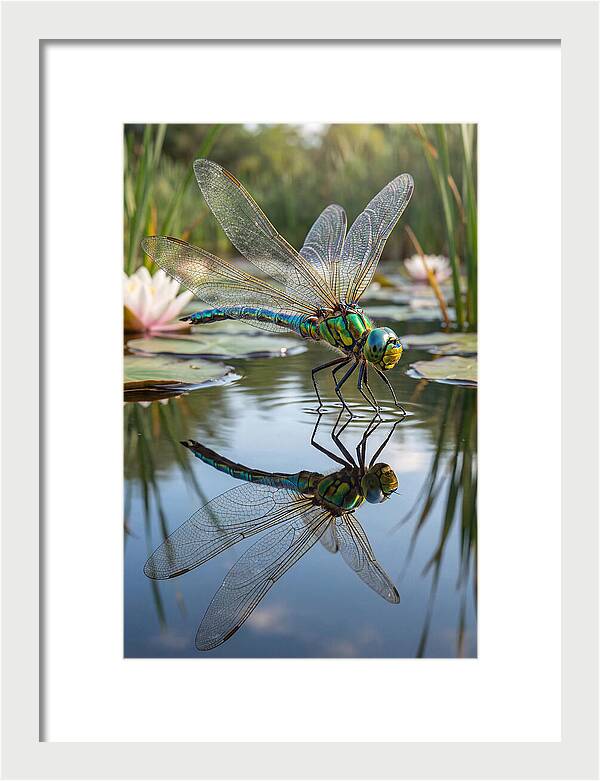 Whimsical Dragonfly Above Tranquil Waters