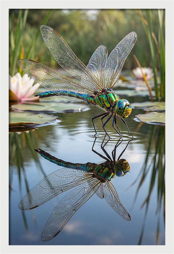 Whimsical Dragonfly Above Tranquil Waters
