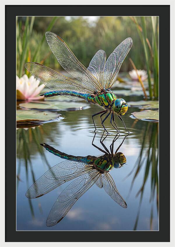 Whimsical Dragonfly Above Tranquil Waters