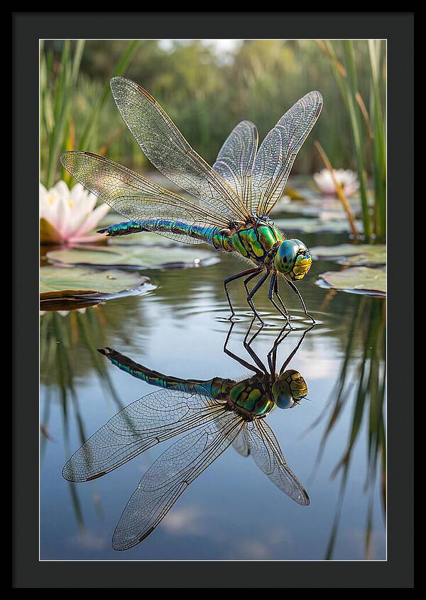 Whimsical Dragonfly Above Tranquil Waters