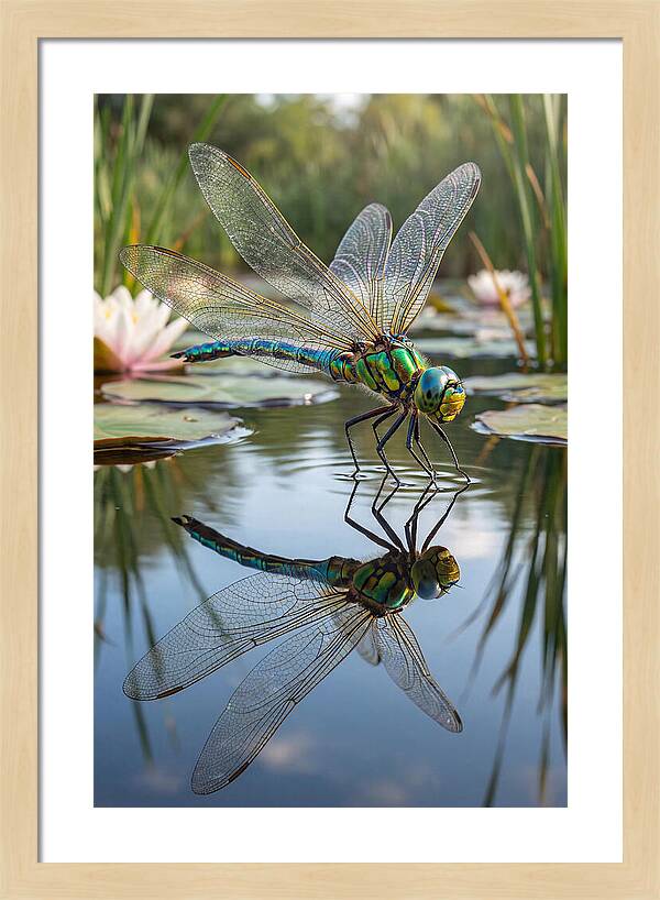 Whimsical Dragonfly Above Tranquil Waters