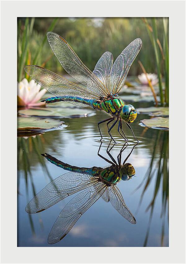 Whimsical Dragonfly Above Tranquil Waters