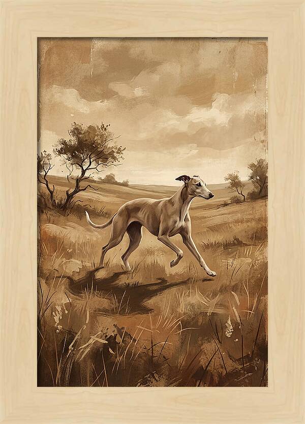 Whippet Running Gracefully Through Fields