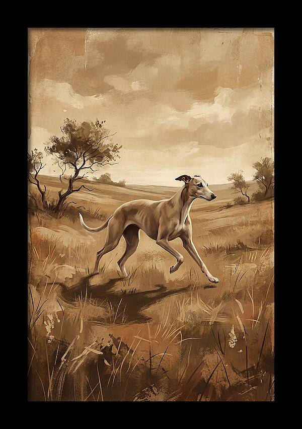 Whippet Running Gracefully Through Fields