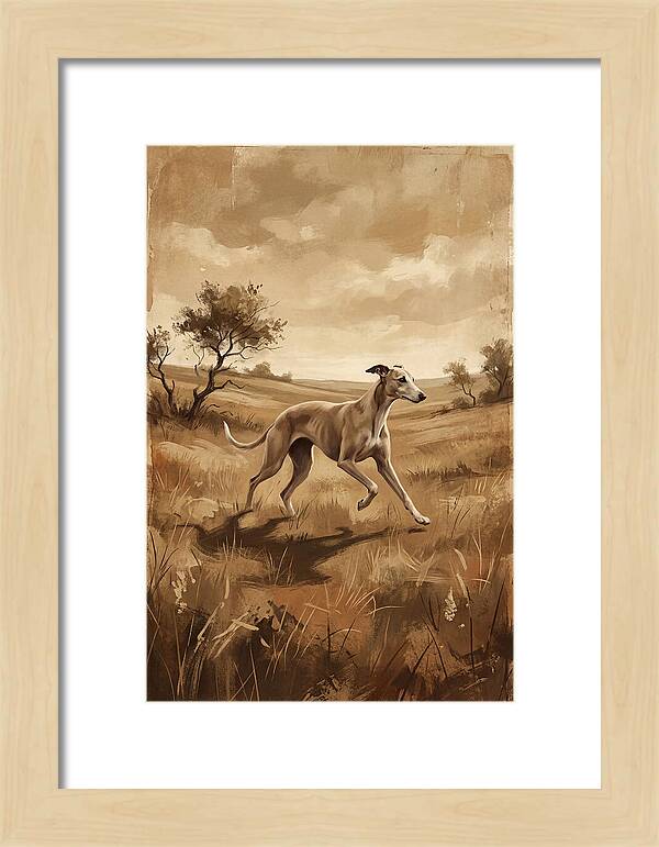 Whippet Running Gracefully Through Fields