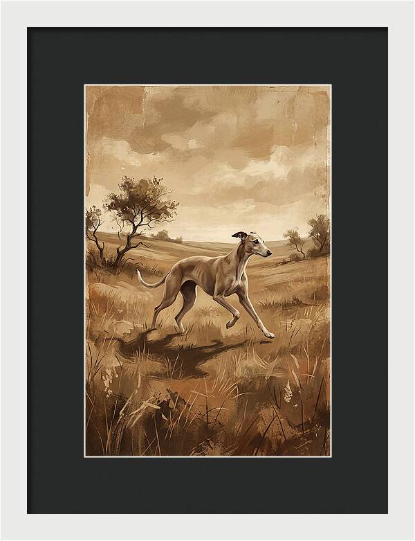 Whippet Running Gracefully Through Fields