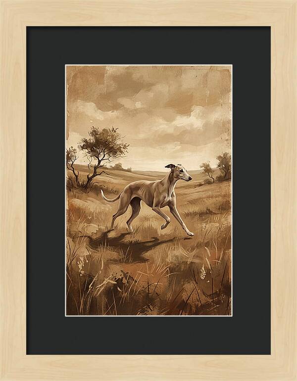 Whippet Running Gracefully Through Fields