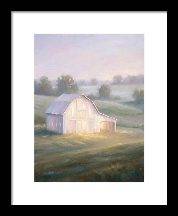 White Barn At Dusk