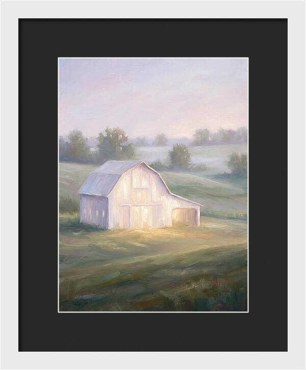 White Barn At Dusk