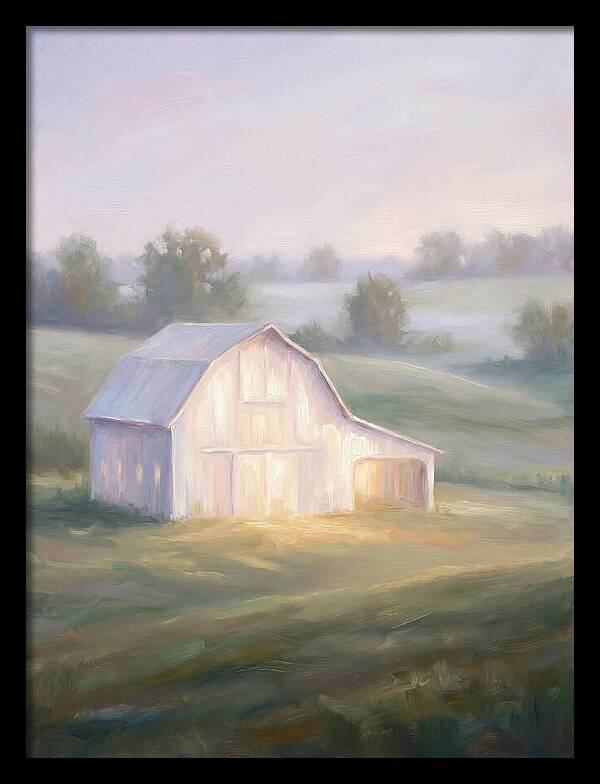 White Barn At Dusk