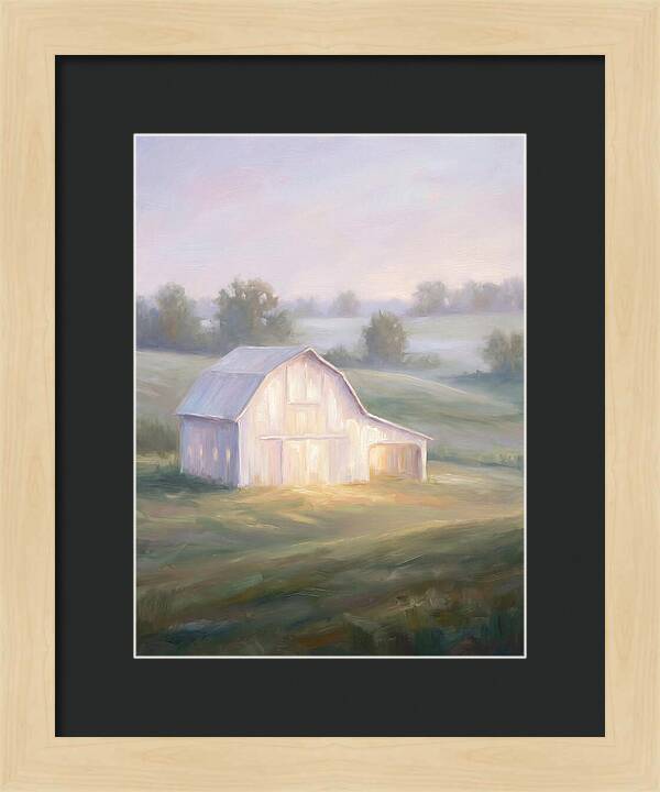 White Barn At Dusk