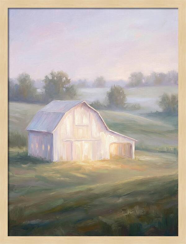 White Barn At Dusk