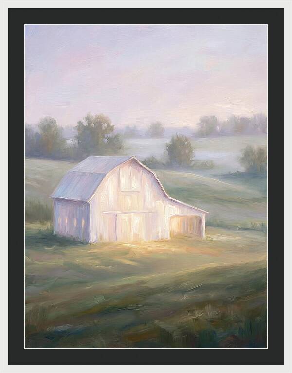 White Barn At Dusk