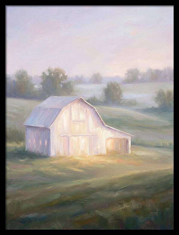 White Barn At Dusk